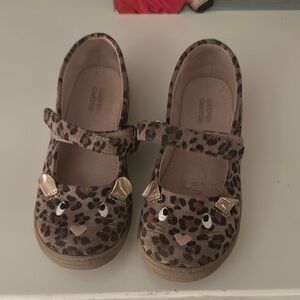 Harper Canyon Brown and Gold Dress Shoes with Leopard Print